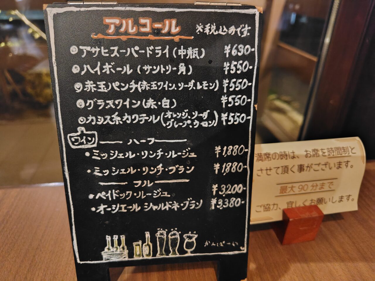 アルコールメニュー